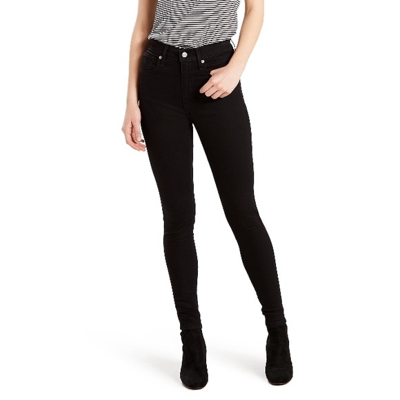 Levi's Denim - Levi’s Black Mile High Rise Super Skinny Jeans
